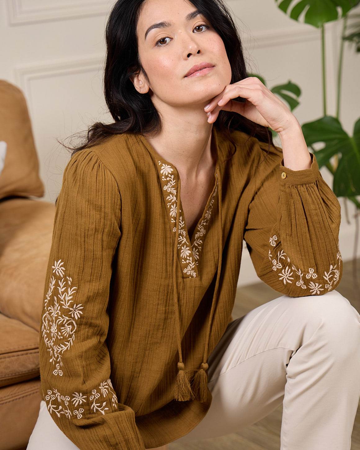 Chemise broderie Dakota