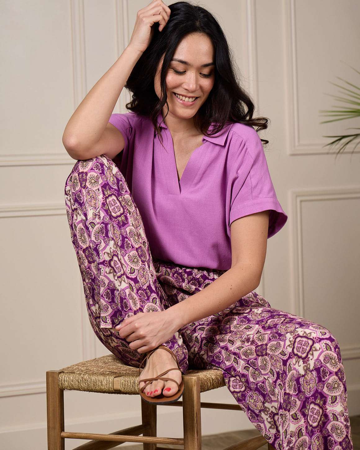 Pantalon large imprimé - Image 3